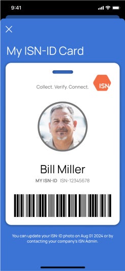 Screenshot of Empower App, displaying a digital ID card